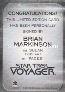 Star Trek 50th Anniversary Trading Card Autograph Brian Markinson Back