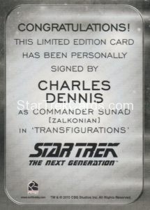 Star Trek 50th Anniversary Trading Card Autograph Charles Dennis Back