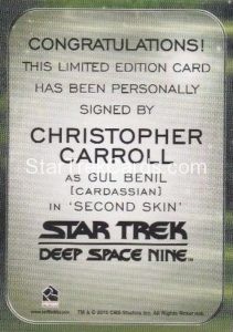 Star Trek 50th Anniversary Trading Card Autograph Christopher Carroll Back