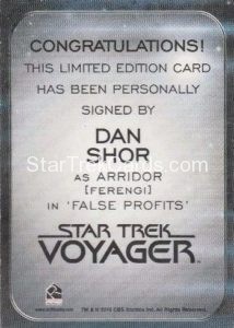 Star Trek 50th Anniversary Trading Card Autograph Dan ShorBack