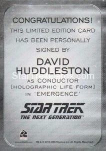 Star Trek 50th Anniversary Trading Card Autograph David Huddleston Back
