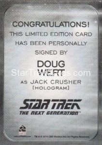 Star Trek 50th Anniversary Trading Card Autograph Doug Wert Back