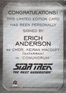 Star Trek 50th Anniversary Trading Card Autograph Erich Anderson Back