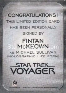 Star Trek 50th Anniversary Trading Card Autograph Fintan McKeown Back