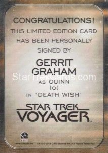 Star Trek 50th Anniversary Trading Card Autograph Gerrit Graham Back