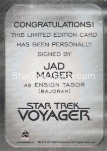 Star Trek 50th Anniversary Trading Card Autograph Jad Mager Back