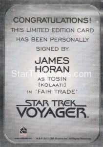 Star Trek 50th Anniversary Trading Card Autograph James Horan Back