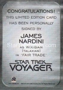 Star Trek 50th Anniversary Trading Card Autograph James Nardini Back