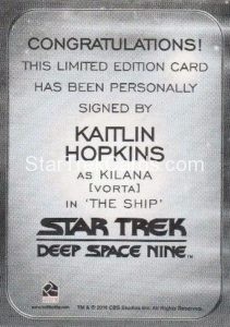 Star Trek 50th Anniversary Trading Card Autograph Kaitlin Hopkins Back