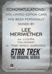 Star Trek 50th Anniversary Trading Card Autograph Lee Meriwether Back 1