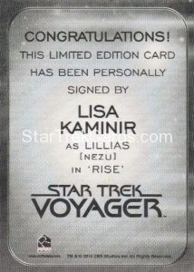 Star Trek 50th Anniversary Trading Card Autograph Lisa Kaminir Back