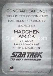 Star Trek 50th Anniversary Trading Card Autograph Madchen Amick Back