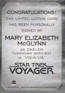 Star Trek 50th Anniversary Trading Card Autograph Mary Elizabeth McGlynn Back