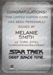 Star Trek 50th Anniversary Trading Card Autograph Melanie Smith Back