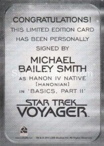 Star Trek 50th Anniversary Trading Card Autograph Michael Bailey Smith Back