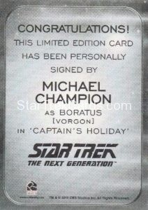 Star Trek 50th Anniversary Trading Card Autograph Michael Champion Back