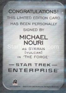 Star Trek 50th Anniversary Trading Card Autograph Michael Nouri Back