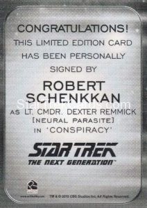 Star Trek 50th Anniversary Trading Card Autograph Robert Schenkkan Back