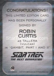 Star Trek 50th Anniversary Trading Card Autograph Robin Curtis Back