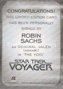 Star Trek 50th Anniversary Trading Card Autograph Robin Sachs Back