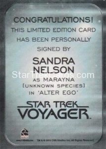 Star Trek 50th Anniversary Trading Card Autograph Sandra Nelson Back