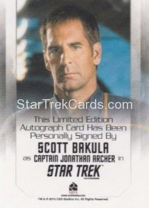 Star Trek 50th Anniversary Trading Card Autograph Scott Bakula Back