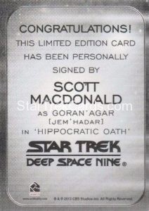 Star Trek 50th Anniversary Trading Card Autograph Scott MacDonald Back