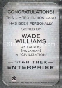 Star Trek 50th Anniversary Trading Card Autograph Wade Williams Back