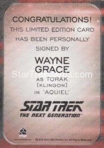 Star Trek 50th Anniversary Trading Card Autograph Wayne Grace Back