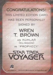 Star Trek 50th Anniversary Trading Card Autograph Wren T Brown Back