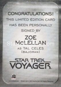 Star Trek 50th Anniversary Trading Card Autograph Zoe McLellan Back