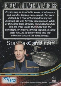 Star Trek 50th Anniversary Trading Card Captain Jonathan Archer Case Topper Back