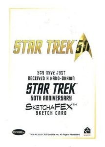 Star Trek 50th Anniversary Trading Card Emily Tester ArtiFEX Original Artwork Back