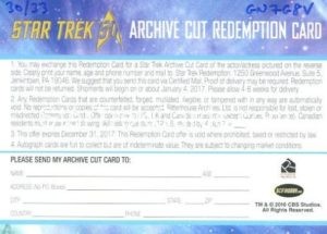 Star Trek 50th Anniversary Trading Card Mark Lenard Autograph Redemption Card Alternate