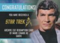 Star Trek 50th Anniversary Trading Card Mark Lenard Autograph Redemption Card Front