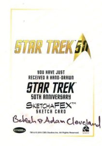 Star Trek 50th Anniversary Trading Card Sketch Bekah Adam Cleveland Back