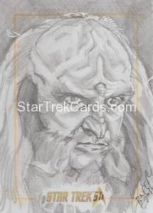 Star Trek 50th Anniversary Trading Card Sketch Bien Flores 1