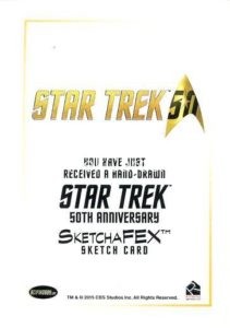 Star Trek 50th Anniversary Trading Card Sketch Bien Flores Back