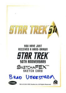 Star Trek 50th Anniversary Trading Card Sketch Brad Utterstrom Back