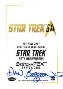 Star Trek 50th Anniversary Trading Card Sketch Dan Bergen Back