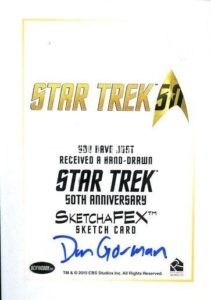 Star Trek 50th Anniversary Trading Card Sketch Dan Gorman Back