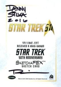 Star Trek 50th Anniversary Trading Card Sketch Danny Silva Back