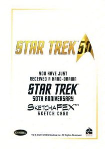 Star Trek 50th Anniversary Trading Card Sketch Francois Chartier Back