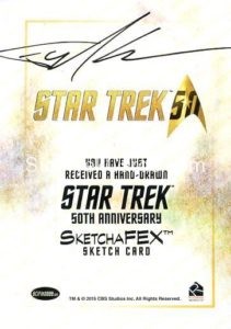Star Trek 50th Anniversary Trading Card Sketch Frank Kadar Back