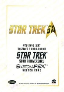 Star Trek 50th Anniversary Trading Card Sketch Gabe Farber Back