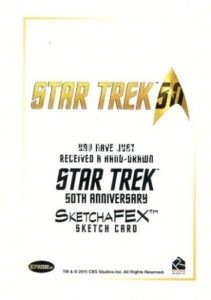 Star Trek 50th Anniversary Trading Card Sketch Jeff Mallinson Back