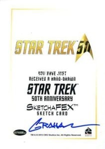 Star Trek 50th Anniversary Trading Card Sketch Kevin Graham Back