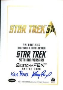 Star Trek 50th Anniversary Trading Card Sketch Kris Penix Back