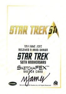 Star Trek 50th Anniversary Trading Card Sketch Mike James Back