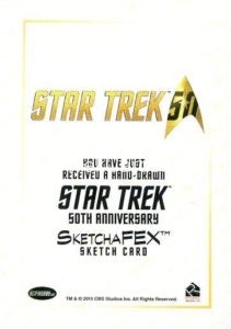 Star Trek 50th Anniversary Trading Card Sketch Norman Jim Faustino Back